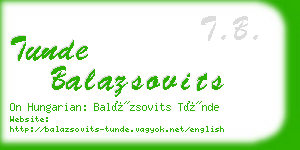 tunde balazsovits business card